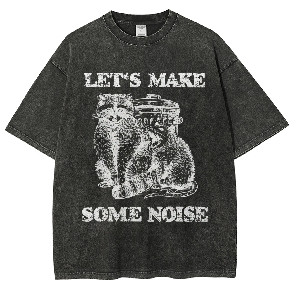 Noisy Raccoons And Possums Washed T-Shirt