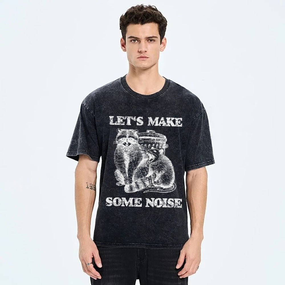 Noisy Raccoons And Possums Washed T-Shirt