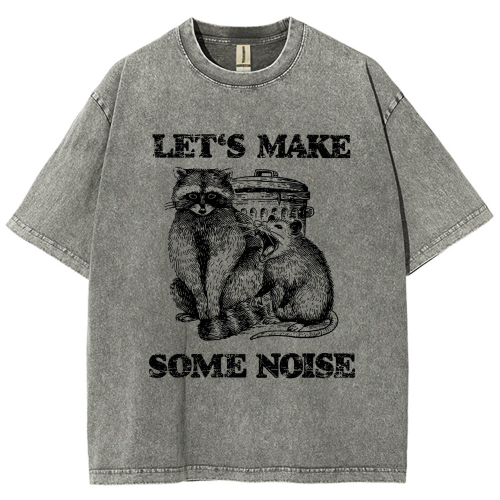 Noisy Raccoons And Possums Washed T-Shirt