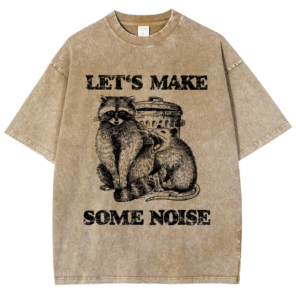 Noisy Raccoons And Possums Washed T-Shirt