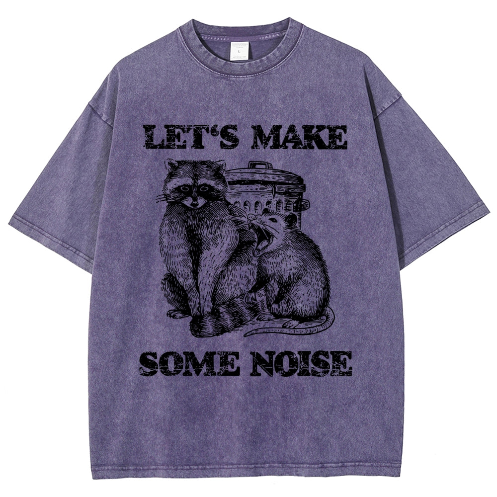 Noisy Raccoons And Possums Washed T-Shirt