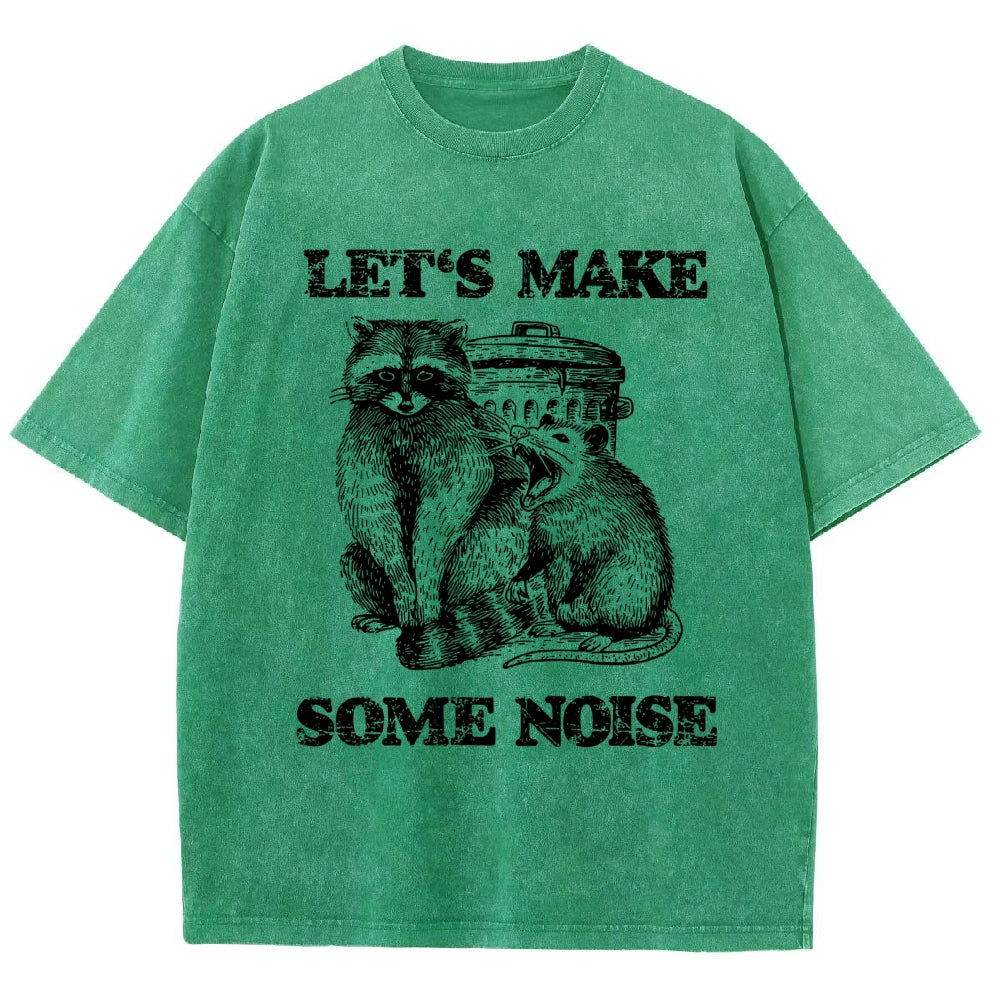 Noisy Raccoons And Possums Washed T-Shirt