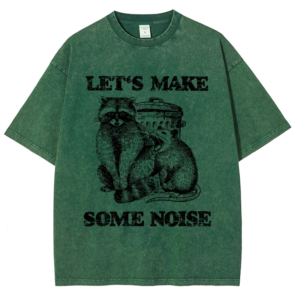 Noisy Raccoons And Possums Washed T-Shirt
