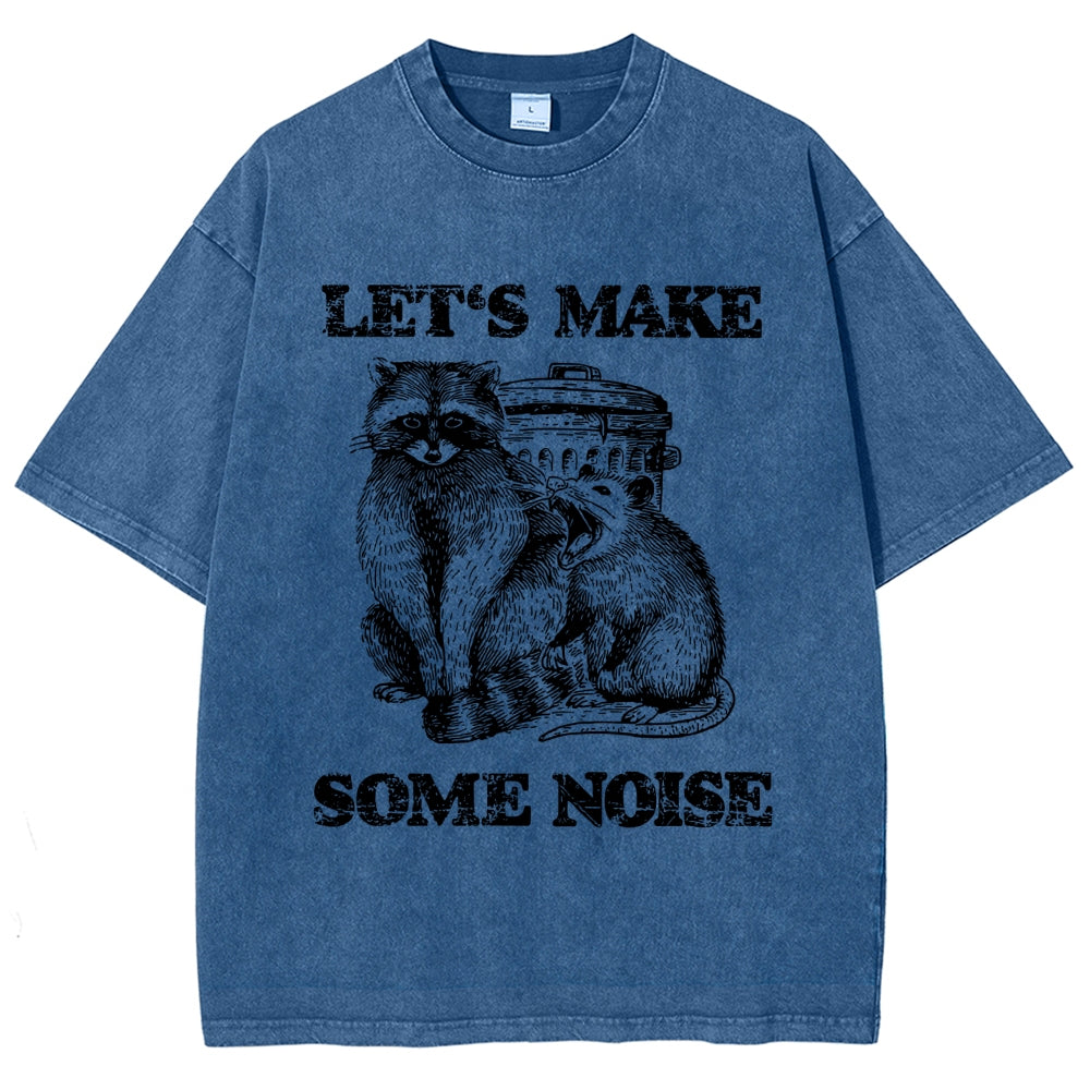 Noisy Raccoons And Possums Washed T-Shirt