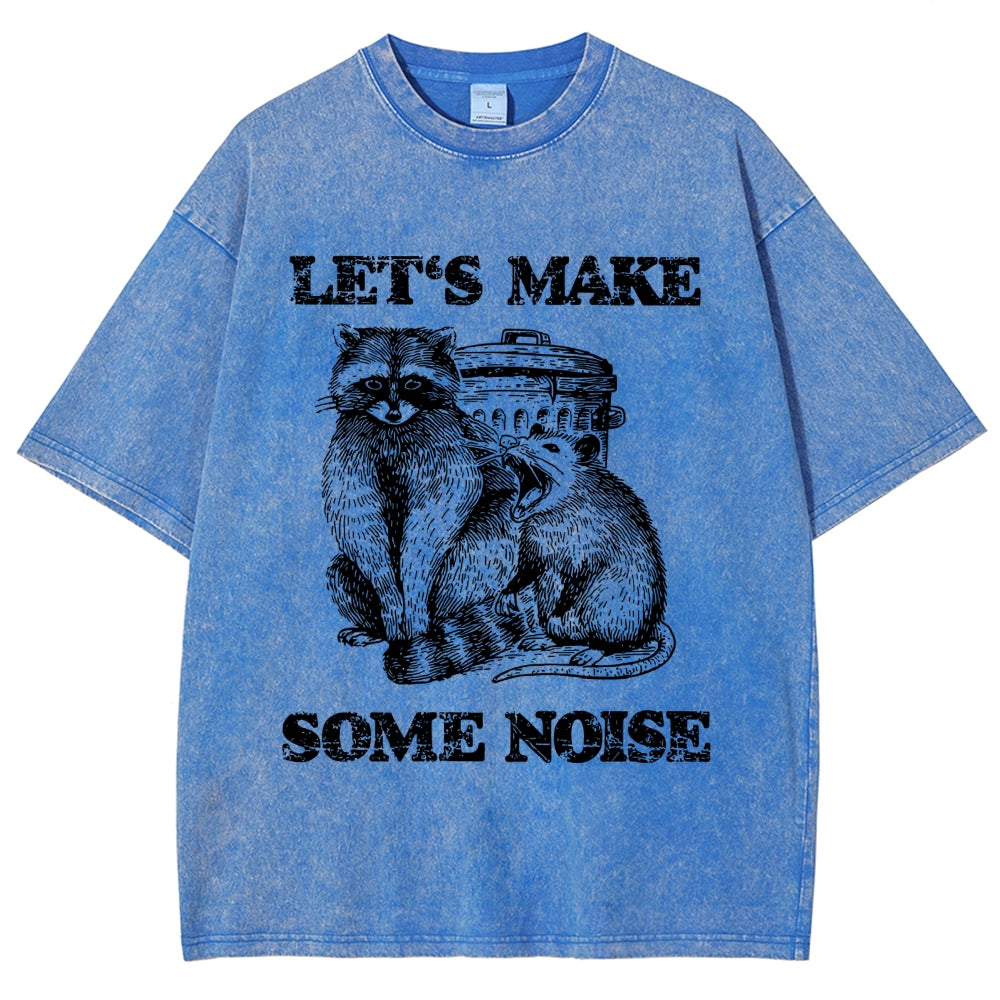 Noisy Raccoons And Possums Washed T-Shirt