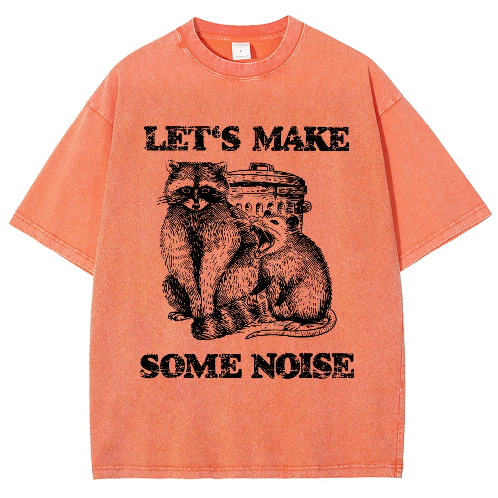 Noisy Raccoons And Possums Washed T-Shirt
