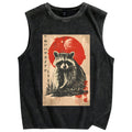 Cute raccoon Vintage Distressed Washed Tank Top