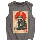 Cute raccoon Vintage Distressed Washed Tank Top