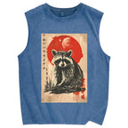 Cute raccoon Vintage Distressed Washed Tank Top