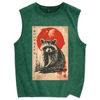 Cute raccoon Vintage Distressed Washed Tank Top