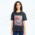 Unisex Yayoi Kusama Dragon Printed Washed Tee