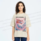 Unisex Yayoi Kusama Dragon Printed Washed Tee