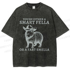 Unisex Smart Fella Capybara Printed Washed Tee