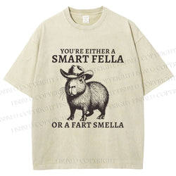 Unisex Smart Fella Capybara Printed Washed Tee