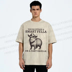 Unisex Smart Fella Capybara Printed Washed Tee