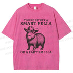 Unisex Smart Fella Capybara Printed Washed Tee