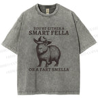 Unisex Smart Fella Capybara Printed Washed Tee