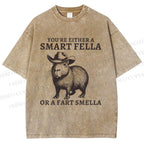 Unisex Smart Fella Capybara Printed Washed Tee