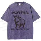 Unisex Smart Fella Capybara Printed Washed Tee