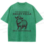 Unisex Smart Fella Capybara Printed Washed Tee