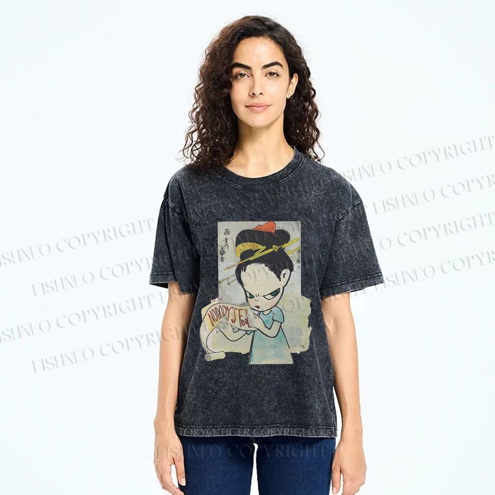 Unisex Yoshitomo Nara Nobody's Fool Printed Washed Tee