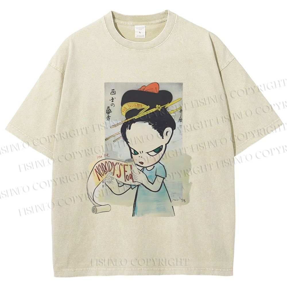 Unisex Yoshitomo Nara Nobody's Fool Printed Washed Tee