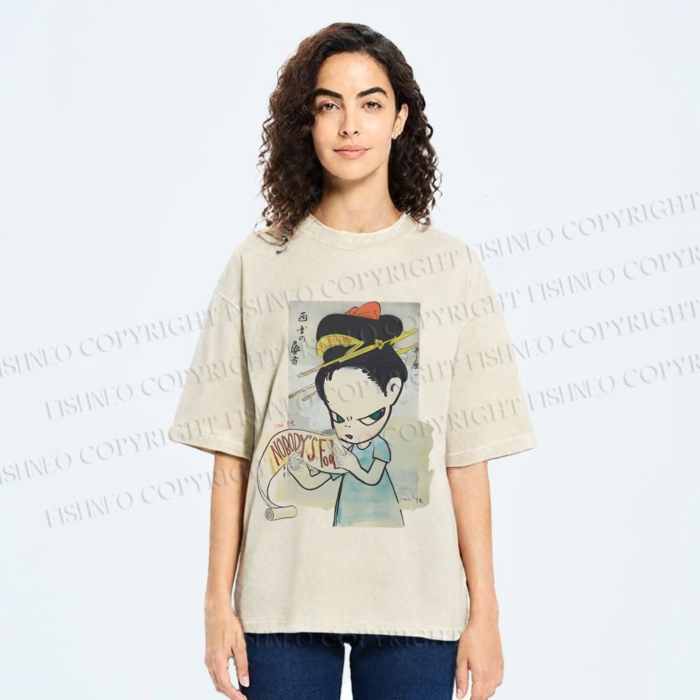 Unisex Yoshitomo Nara Nobody's Fool Printed Washed Tee