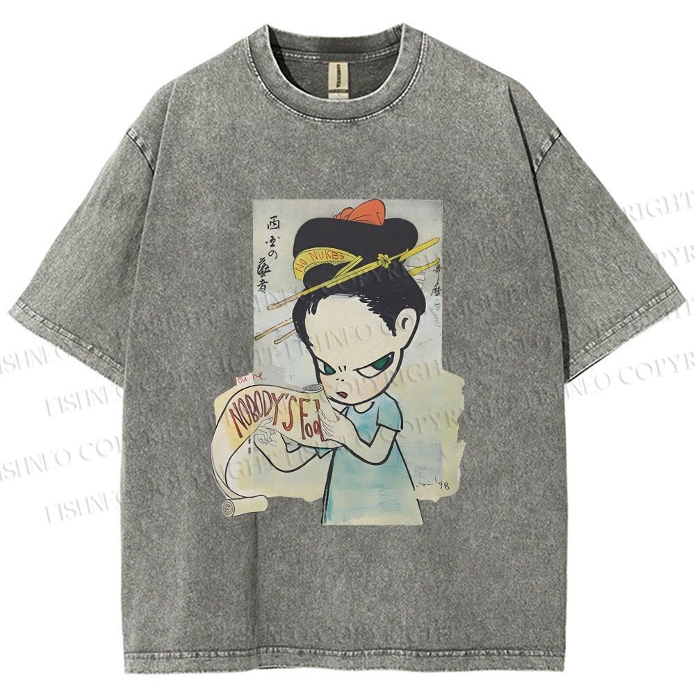 Unisex Yoshitomo Nara Nobody's Fool Printed Washed Tee