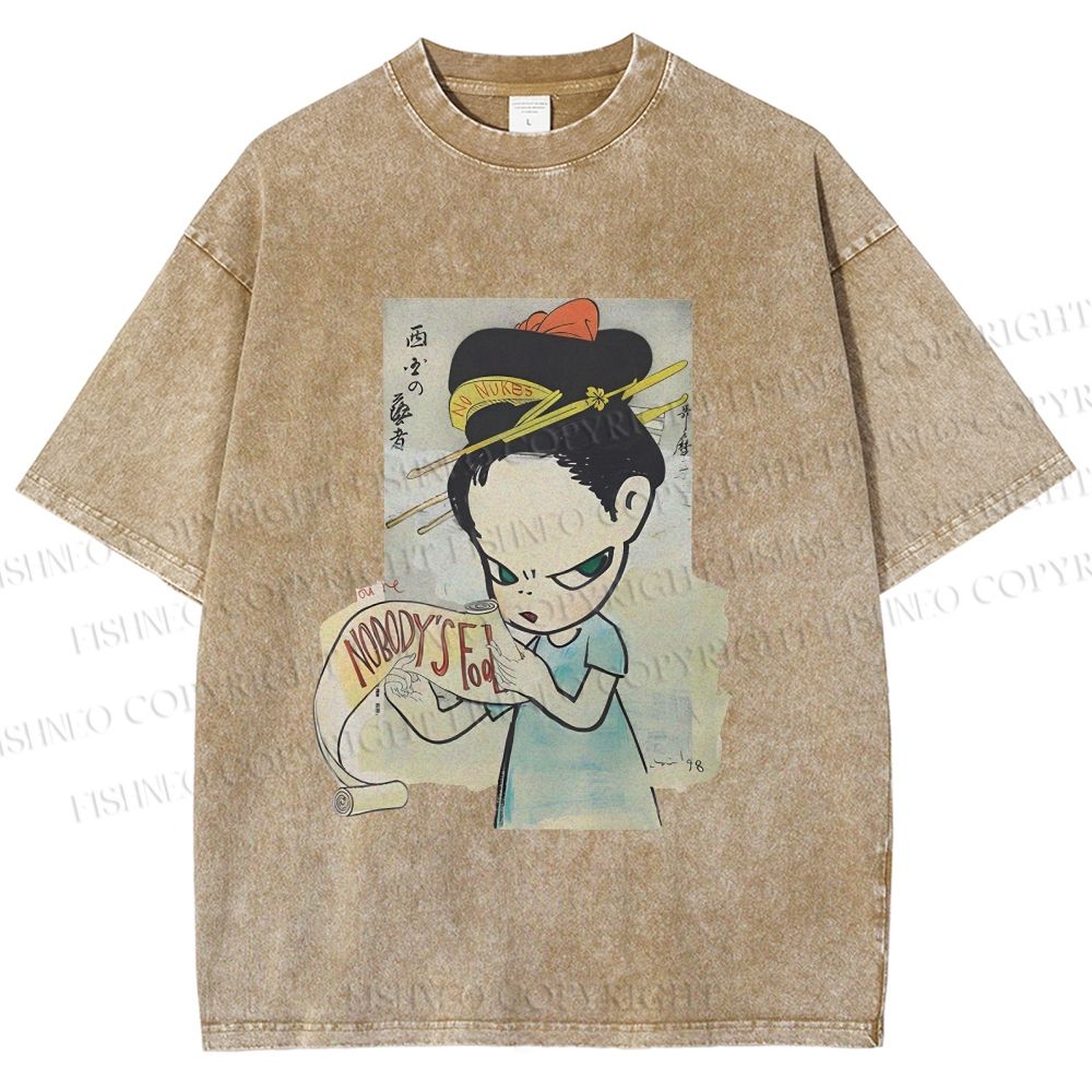 Unisex Yoshitomo Nara Nobody's Fool Printed Washed Tee