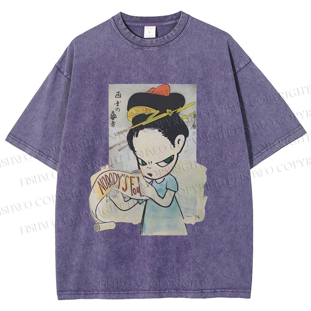 Unisex Yoshitomo Nara Nobody's Fool Printed Washed Tee