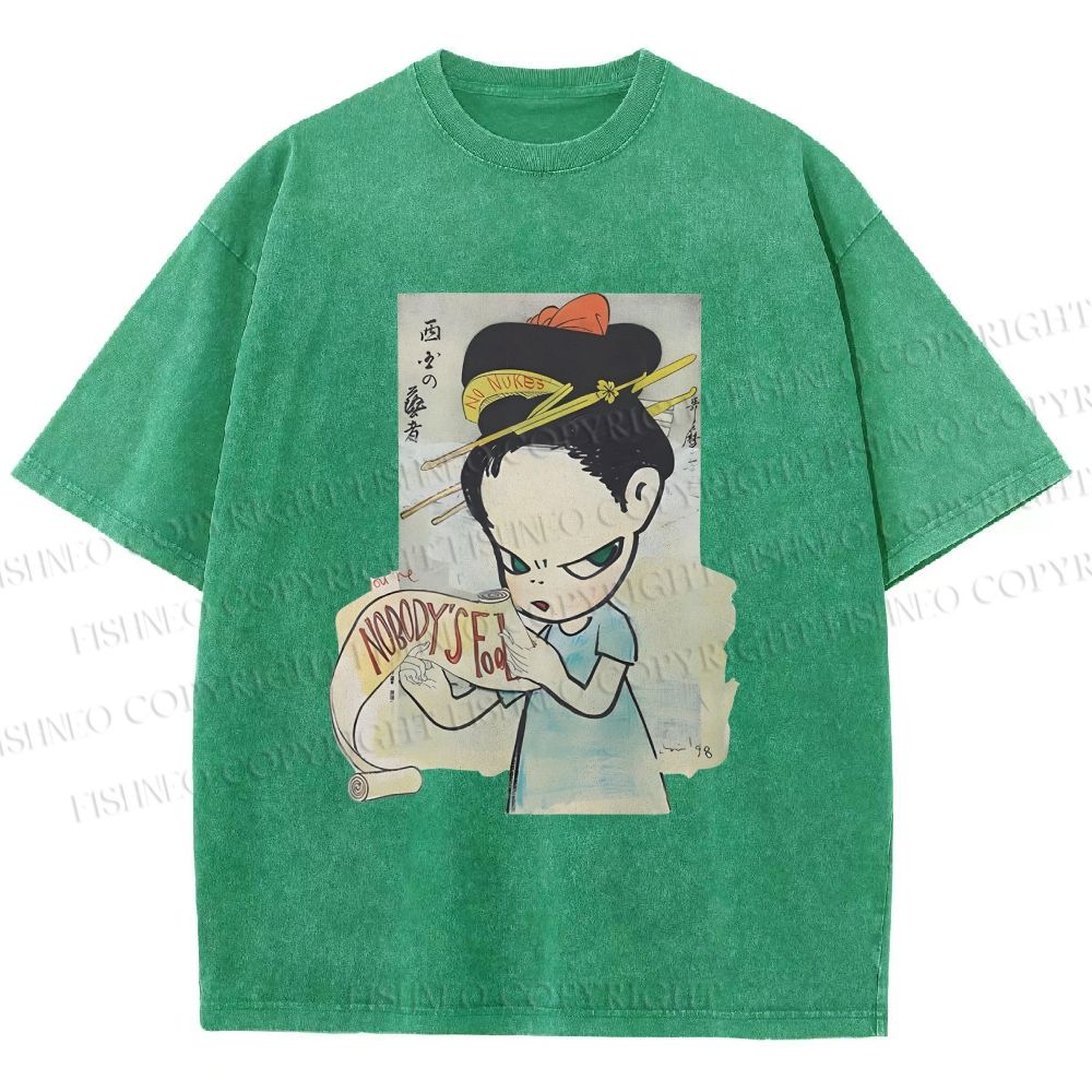 Unisex Yoshitomo Nara Nobody's Fool Printed Washed Tee