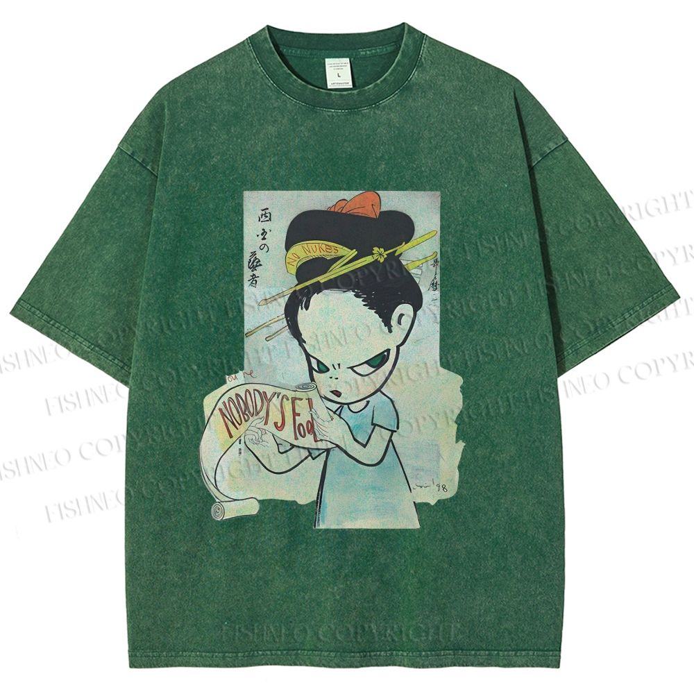 Unisex Yoshitomo Nara Nobody's Fool Printed Washed Tee
