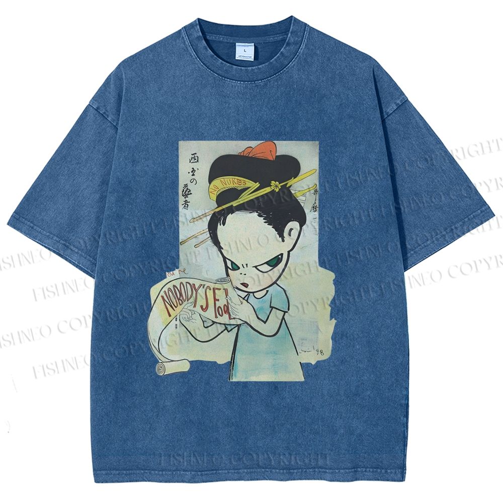 Unisex Yoshitomo Nara Nobody's Fool Printed Washed Tee