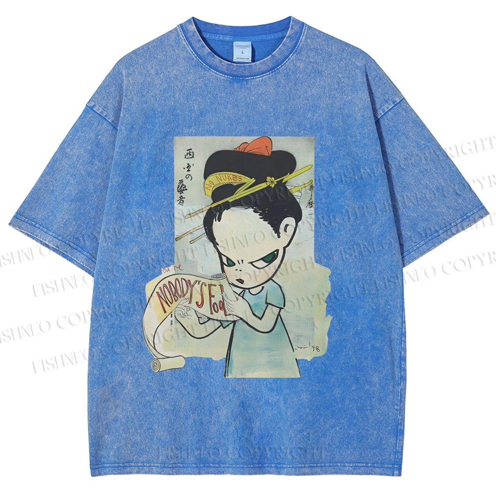 Unisex Yoshitomo Nara Nobody's Fool Printed Washed Tee