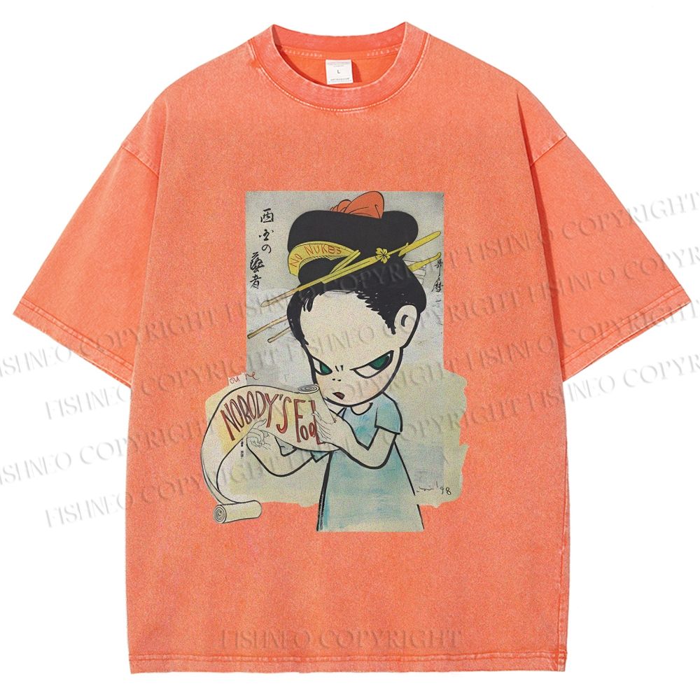 Unisex Yoshitomo Nara Nobody's Fool Printed Washed Tee