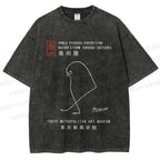 Unisex Pablo Picasso Minimalist Bird Printed Washed Tee