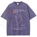 Unisex Pablo Picasso Minimalist Bird Printed Washed Tee