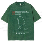Unisex Pablo Picasso Minimalist Bird Printed Washed Tee