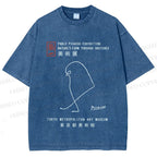Unisex Pablo Picasso Minimalist Bird Printed Washed Tee