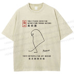 Unisex Pablo Picasso Minimalist Bird Printed Washed Tee