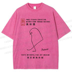 Unisex Pablo Picasso Minimalist Bird Printed Washed Tee