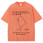 Unisex Pablo Picasso Minimalist Bird Printed Washed Tee