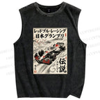Unisex F1 Racing Printed Washed Tank Top