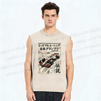 Unisex F1 Racing Printed Washed Tank Top
