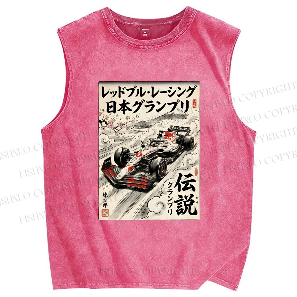 Unisex F1 Racing Printed Washed Tank Top