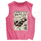 Unisex F1 Racing Printed Washed Tank Top