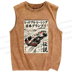 Unisex F1 Racing Printed Washed Tank Top