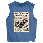 Unisex F1 Racing Printed Washed Tank Top