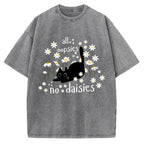 Unisex All Oopsies No Daisies Cat Printed Washed Tee