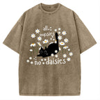 Unisex All Oopsies No Daisies Cat Printed Washed Tee